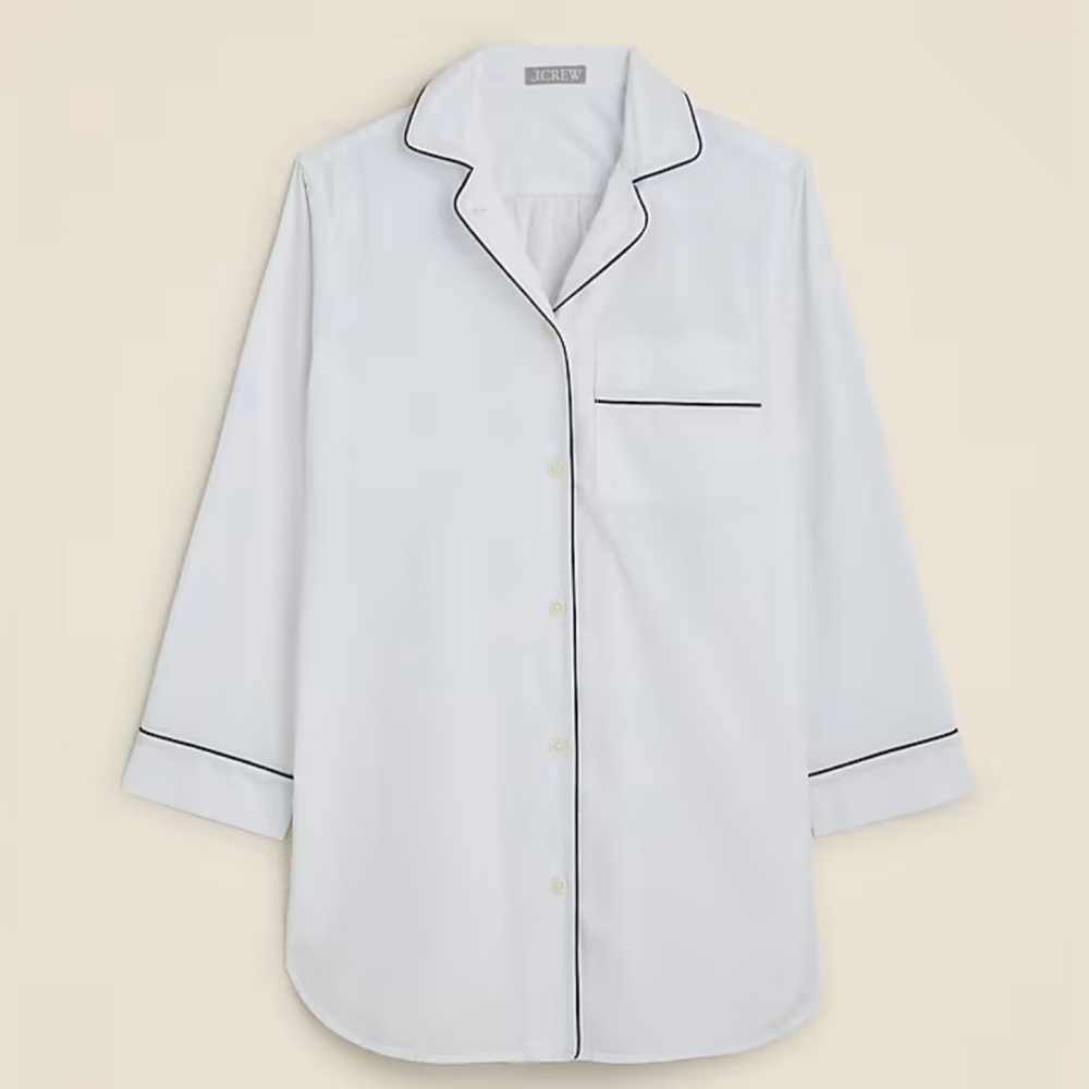 J. Crew White Cotton Night Shirt- Women’s Small NEW WITH TAGS